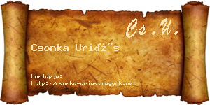 Csonka Uriás névjegykártya